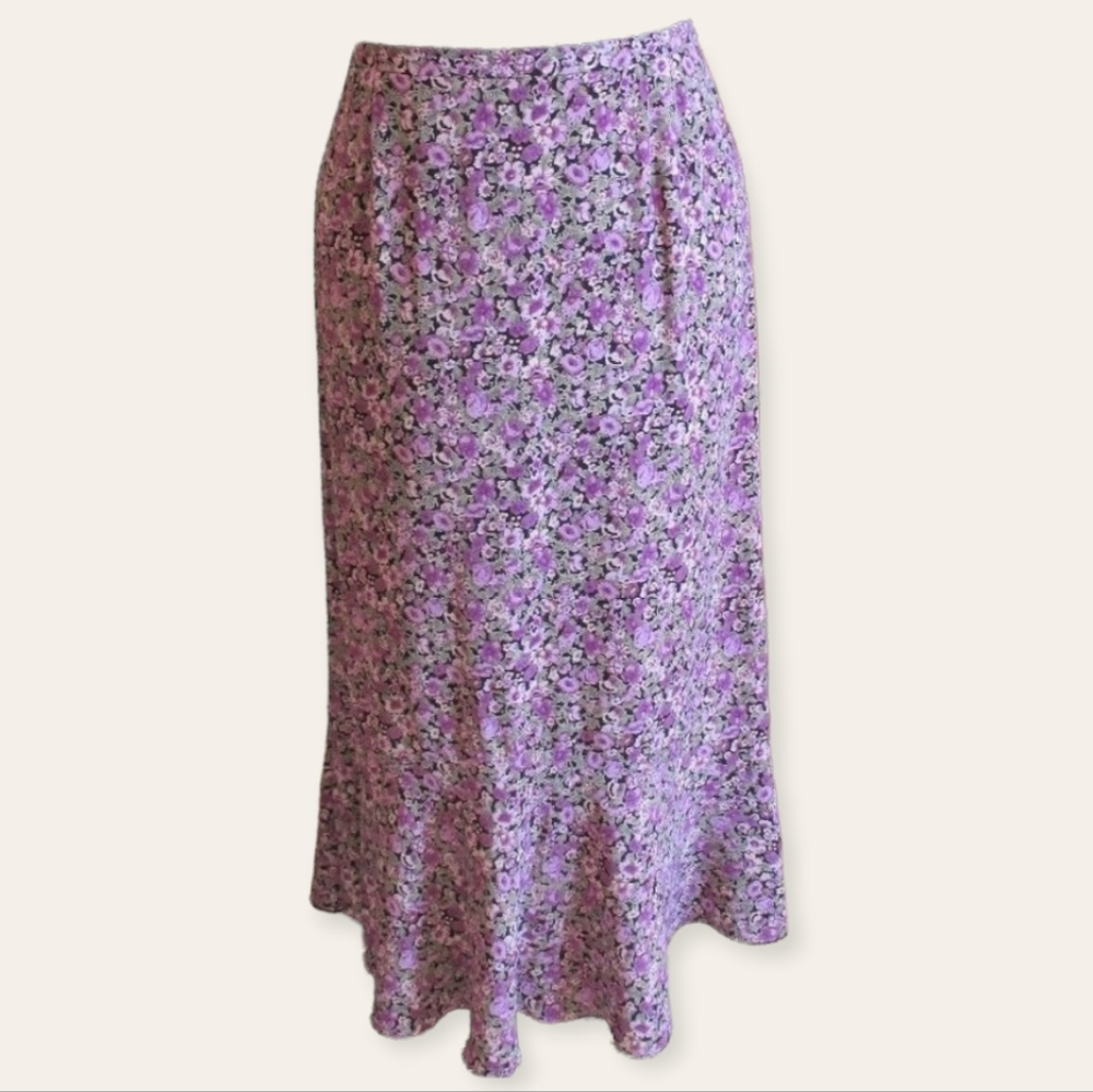 Y2K Purple Floral Skirt